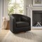 Emma and Oliver Della Club Style Barrel Accent Chair with 360 Degree Swivel Base and Sloped Armrests